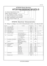 KT2016A26000ACW18TLG Datasheet Page 3