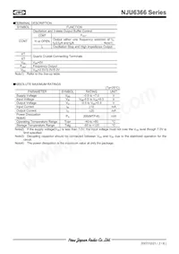NJU6366CF1-TE1 Datasheet Pagina 2