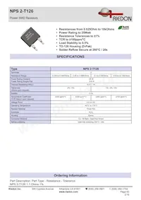 NPS 2-T126 0.750 OHM 5% Datasheet Cover