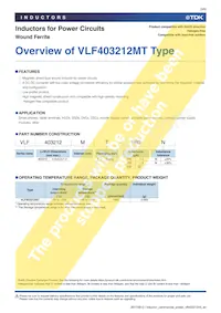 VLF403212MT-3R3M Datasheet Pagina 3