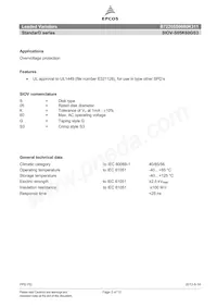 B72205S0600K311 Datenblatt Seite 2