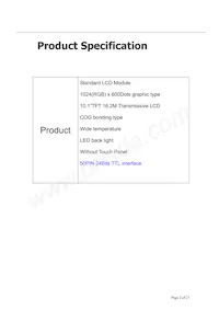 LCD-OLINUXINO-10TS Datasheet Pagina 2