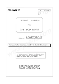 LQ043T1DG29 Datasheet Cover