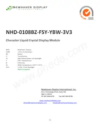 NHD-0108BZ-FSY-YBW-3V3 Datenblatt Cover