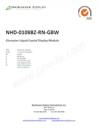 NHD-0108BZ-RN-GBW Datasheet Copertura