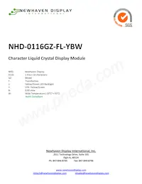 NHD-0116GZ-FL-YBW數據表 封面