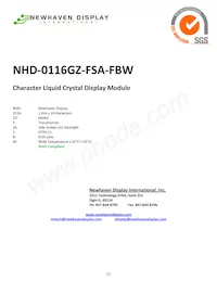 NHD-0116GZ-FSA-FBW Datasheet Cover