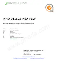 NHD-0116GZ-NSA-FBW Datasheet Copertura