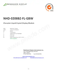 NHD-0208BZ-FL-GBW Datasheet Copertura