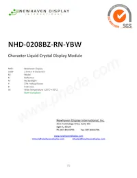 NHD-0208BZ-RN-YBW Datasheet Cover