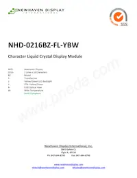 NHD-0216BZ-FL-YBW Datasheet Cover