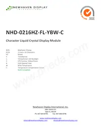 NHD-0216HZ-FL-YBW-C Datasheet Copertura