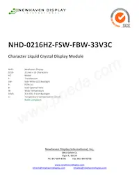 NHD-0216HZ-FSW-FBW-33V3C Datenblatt Cover