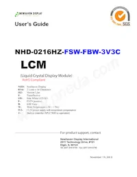 NHD-0216HZ-FSW-FBW-3V3C Datasheet Cover