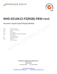 NHD-0216K1Z-FS(RGB)-FBW-REV1 Datasheet Cover