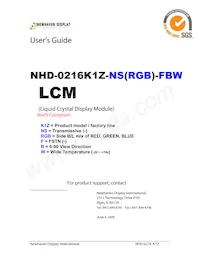 NHD-0216K1Z-NS(RGB)-FBW Datenblatt Cover