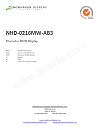 NHD-0216MW-AB3數據表 封面