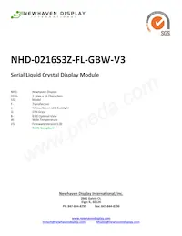 NHD-0216S3Z-FL-GBW-V3 Datasheet Cover