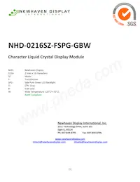 NHD-0216SZ-FSPG-GBW Datenblatt Cover