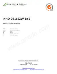NHD-0216SZW-BY5 Datasheet Cover