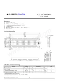 NHD-0220BZ-FL-YBW Datasheet Pagina 2
