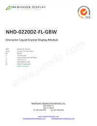 NHD-0220DZ-FL-GBW數據表 封面