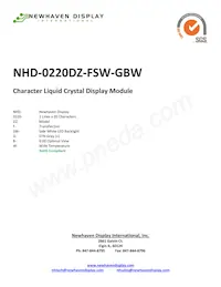 NHD-0220DZ-FSW-GBW Datenblatt Cover