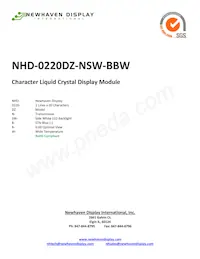 NHD-0220DZ-NSW-BBW Datenblatt Cover