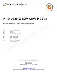NHD-0220FZ-FSW-GBW-P-33V3 Datenblatt Cover