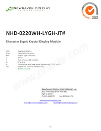NHD-0220WH-LYGH-JT# Datasheet Cover
