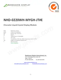 NHD-0220WH-MYGH-JT#E數據表 封面