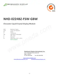 NHD-0224BZ-FSW-GBW Datenblatt Cover