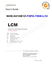 NHD-0416B1Z-FSPG-YBW-L-3V Datasheet Cover