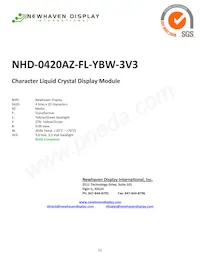 NHD-0420AZ-FL-YBW-3V數據表 封面