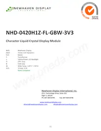 NHD-0420H1Z-FL-GBW-3V3 Datasheet Copertura