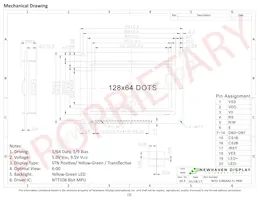 NHD-12864AZ-FL-YBW 데이터 시트 페이지 3