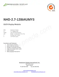 NHD-2.7-12864UMY3數據表 封面