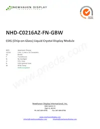 NHD-C0216AZ-FN-GBW Datasheet Copertura