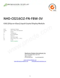 NHD-C0216CIZ-FN-FBW-3V Datasheet Cover