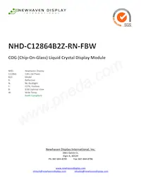 NHD-C12864B2Z-RN-FBW數據表 封面