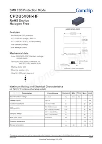 CPDU5V0H-HF Datasheet Copertura