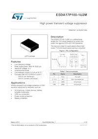 ESDA17P100-1U2M Datasheet Cover