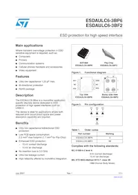 ESDAULC6-3BF2 Datasheet Cover