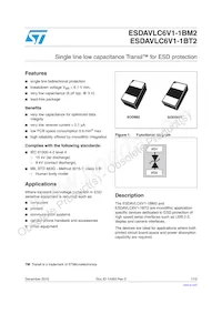 ESDAVLC6V1-1BT2 Datasheet Cover