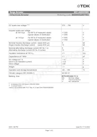 B88069X4480T902 Datasheet Cover