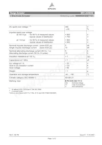 B88069X5040T103 Datasheet Cover