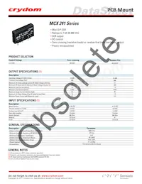MCX241R Datasheet Cover