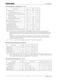 TLP4202G(F) Datasheet Pagina 2