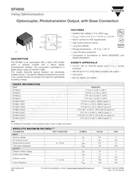 SFH600-0X007T Datasheet Cover