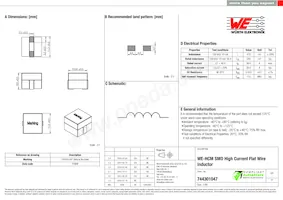 744301047 Datasheet Cover